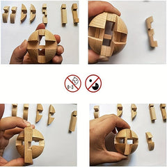Wooden Puzzle Magic Ball Brain Teaser Toy Game Sphere Puzzle