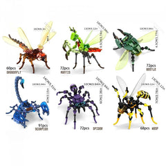 6 Styles Insect Building Blocks Set