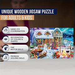 Winter Snow Wooden Jigsaw Puzzles Animals Shaped - Perfect Holiday Gift