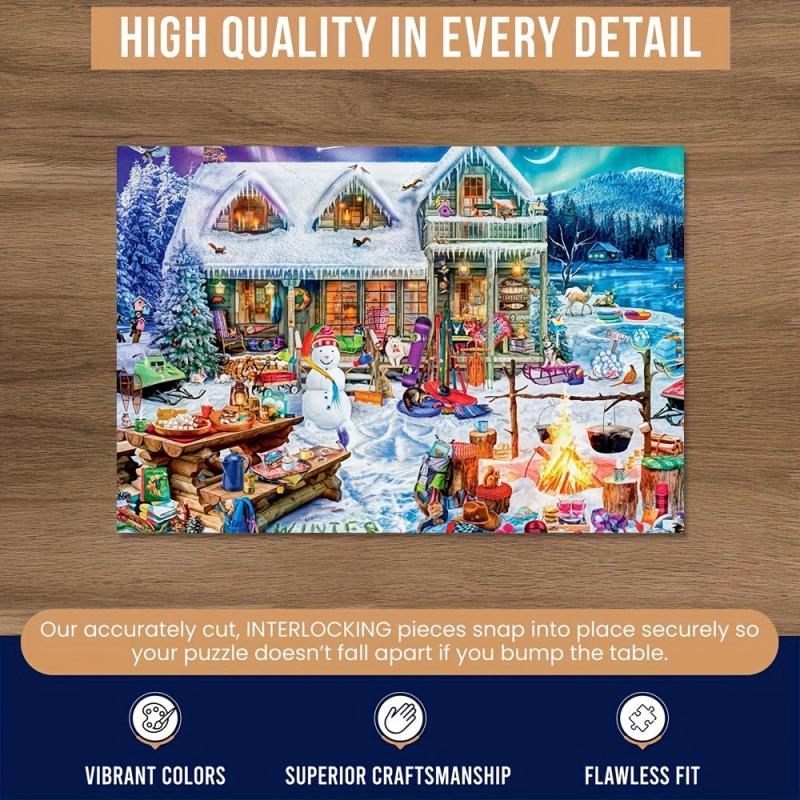 Winter Snow Wooden Jigsaw Puzzles Animals Shaped - Perfect Holiday Gift