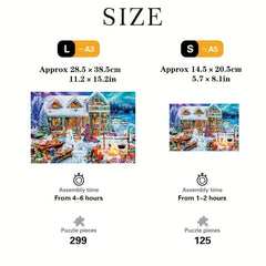 Winter Snow Wooden Jigsaw Puzzles Animals Shaped - Perfect Holiday Gift