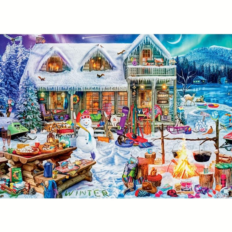 Winter Snow Wooden Jigsaw Puzzles Animals Shaped - Perfect Holiday Gift