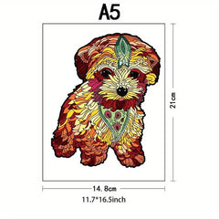 Wooden Dog Jigsaw Puzzle for Adults and Kids