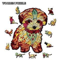 Wooden Dog Jigsaw Puzzle for Adults and Kids