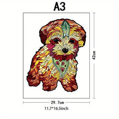 Wooden Dog Jigsaw Puzzle for Adults and Kids