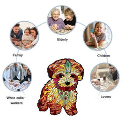 Wooden Dog Jigsaw Puzzle for Adults and Kids