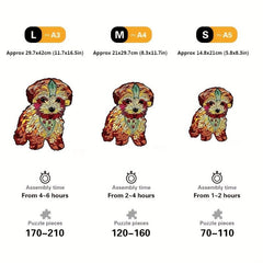 Wooden Dog Jigsaw Puzzle for Adults and Kids