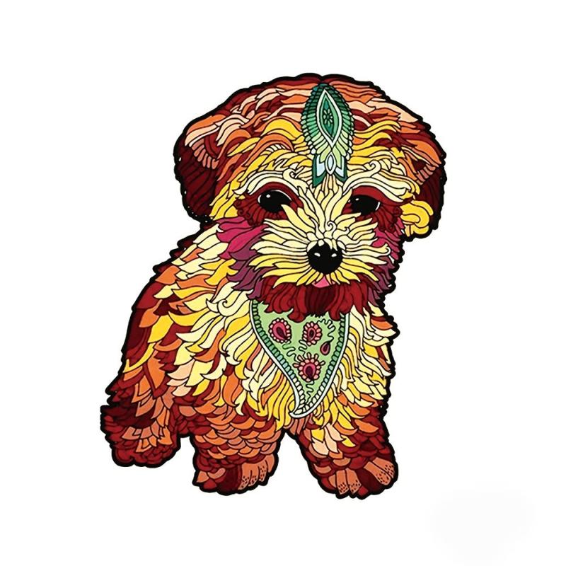 Wooden Dog Jigsaw Puzzle for Adults and Kids