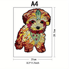 Wooden Dog Jigsaw Puzzle for Adults and Kids