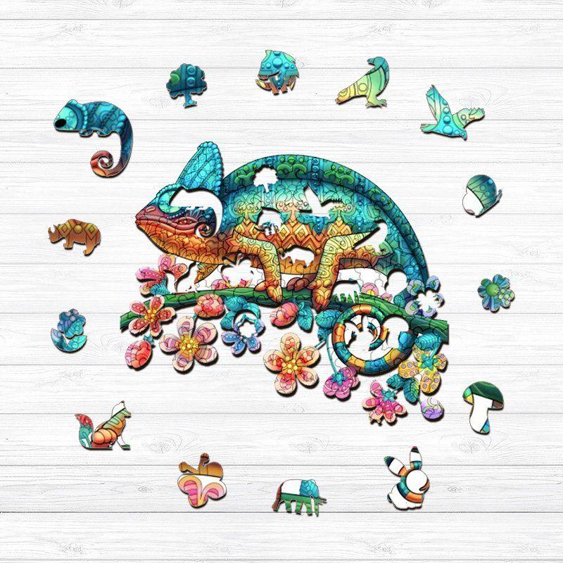 Chameleon Wooden Puzzle Adults Children