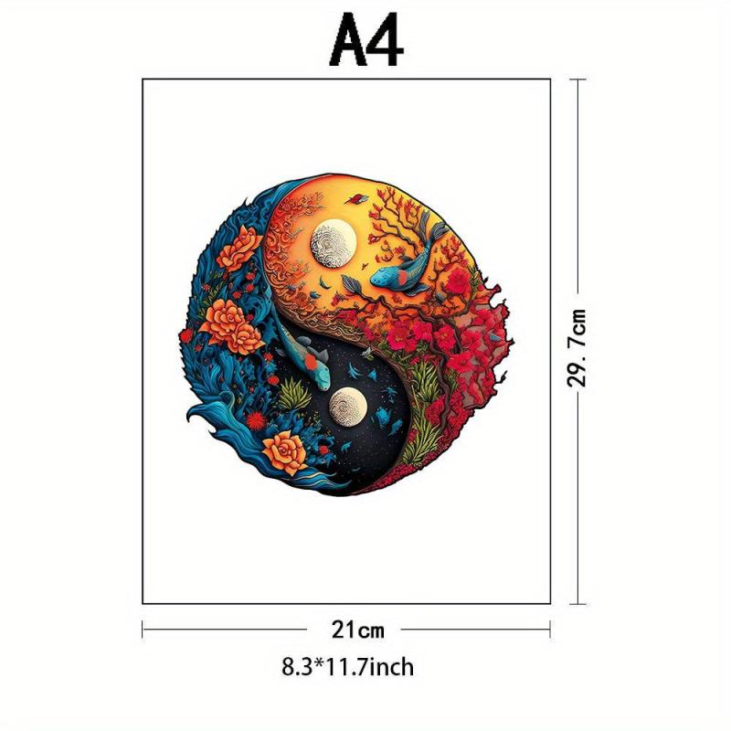Yin Yang Fish Wooden Jigsaw Puzzle - Maternal Love - Adult Gift