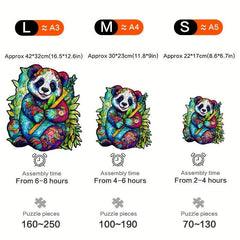 Flute Panda Wooden Jigsaw Puzzle Shaped Animal Puzzle