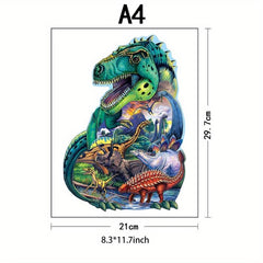 Dinosaurs Wooden Puzzle For Adults Animal Shape Wooden Jigsaw Puzzles
