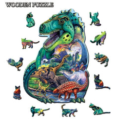 Dinosaurs Wooden Puzzle For Adults Animal Shape Wooden Jigsaw Puzzles