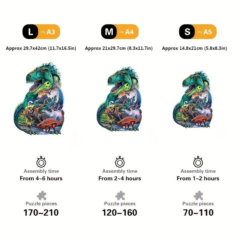 Dinosaurs Wooden Puzzle For Adults Animal Shape Wooden Jigsaw Puzzles