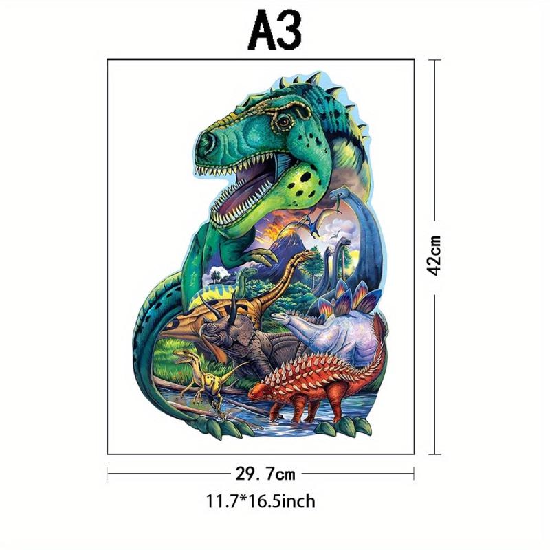 Dinosaurs Wooden Puzzle For Adults Animal Shape Wooden Jigsaw Puzzles