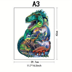 Dinosaurs Wooden Puzzle For Adults Animal Shape Wooden Jigsaw Puzzles
