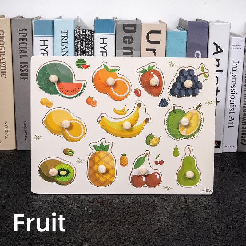 Montessori Kids Hand Grab Puzzle Block Toy