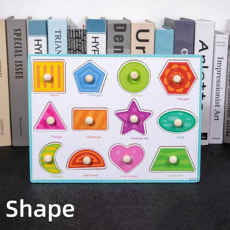 Montessori Kids Hand Grab Puzzle Block Toy