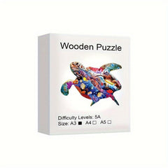 Turtle Shaped 3D Wooden Animal Puzzle Toy