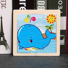 Kids Jigsaw Puzzle 9 Pieces Blocks Educational Toys Wooden