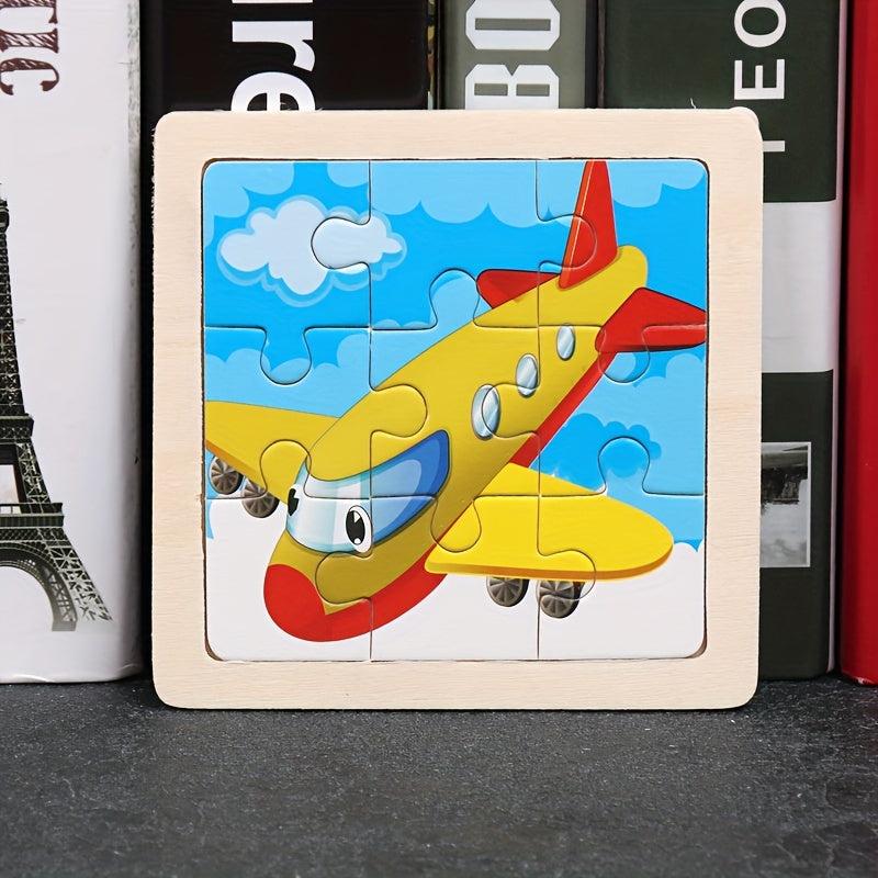 Kids Jigsaw Puzzle 9 Pieces Blocks Educational Toys Wooden