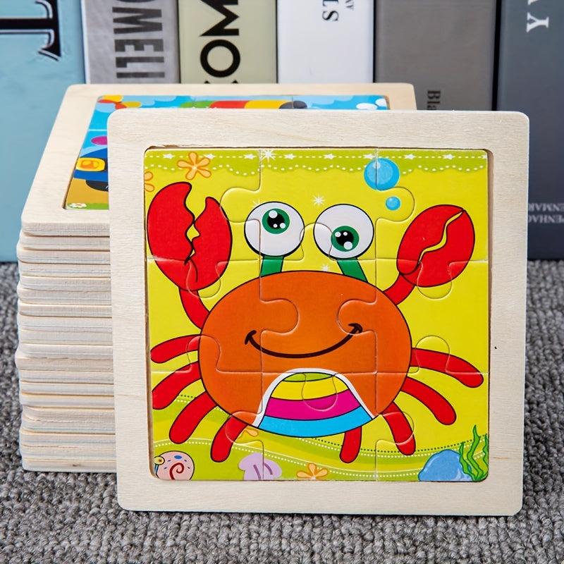 Kids Jigsaw Puzzle 9 Pieces Blocks Educational Toys Wooden