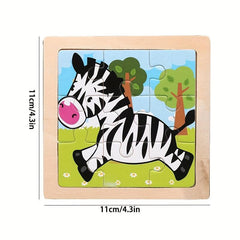 Kids Jigsaw Puzzle 9 Pieces Blocks Educational Toys Wooden