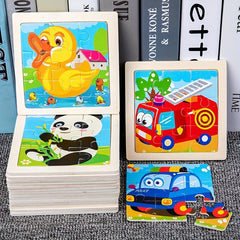 Kids Jigsaw Puzzle 9 Pieces Blocks Educational Toys Wooden