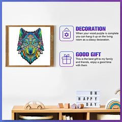 Wolf Wooden Jigsaw Puzzle Animal Shaped High Difficulty Magic Puzzle