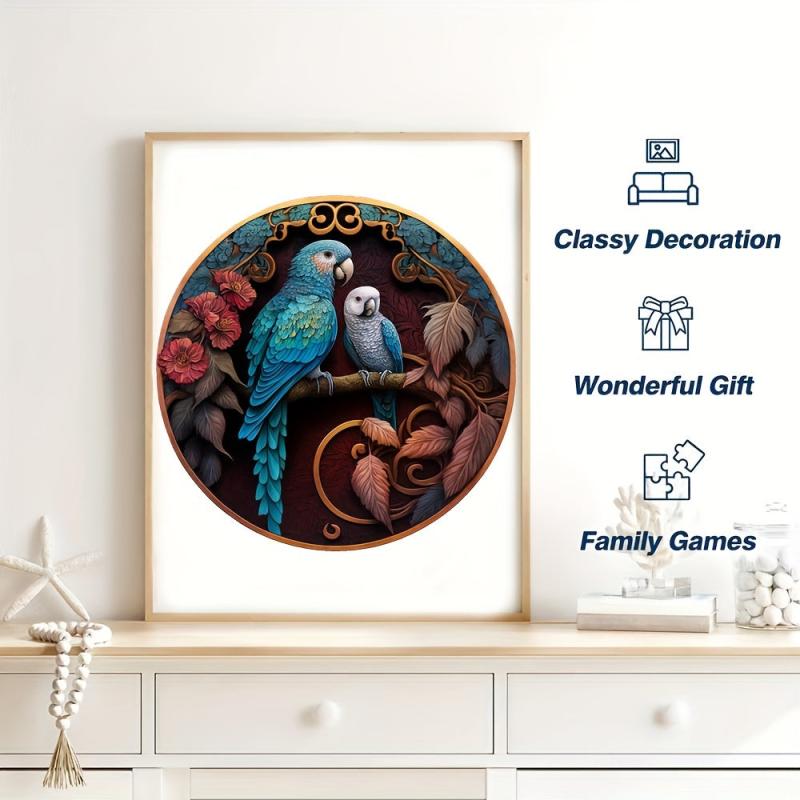 Parrot YinYang Wooden Puzzle Irregular Fragments Difficult Stress Relief Gift