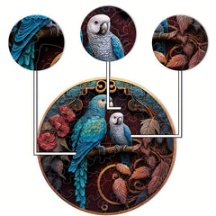 Parrot YinYang Wooden Puzzle Irregular Fragments Difficult Stress Relief Gift