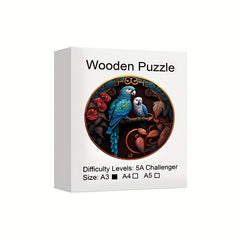 Parrot YinYang Wooden Puzzle Irregular Fragments Difficult Stress Relief Gift