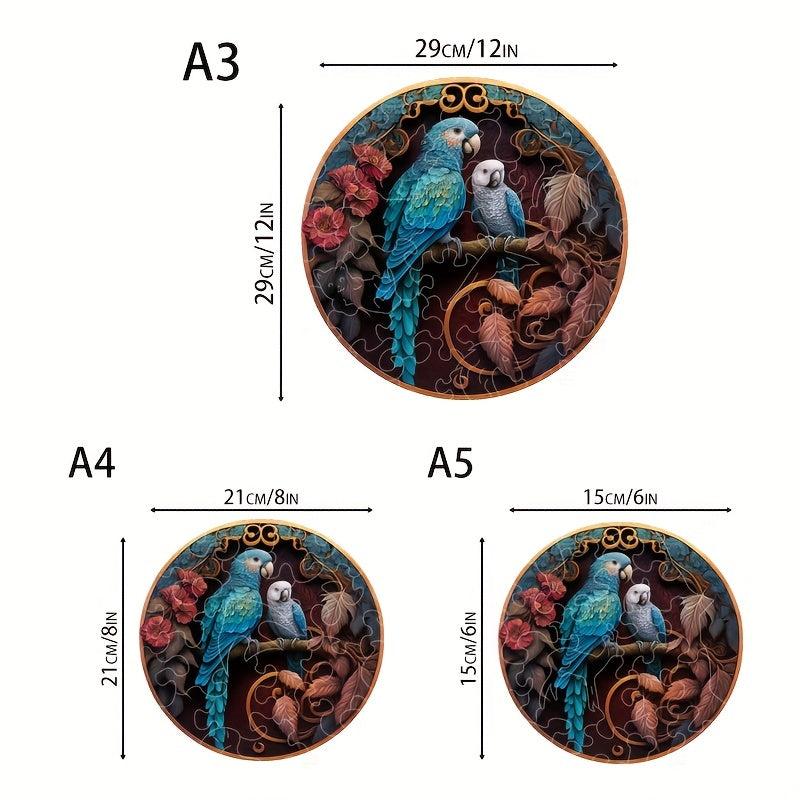 Parrot YinYang Wooden Puzzle Irregular Fragments Difficult Stress Relief Gift