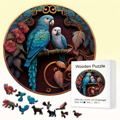 Parrot YinYang Wooden Puzzle Irregular Fragments Difficult Stress Relief Gift