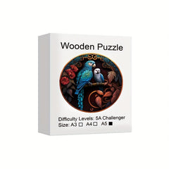 Parrot YinYang Wooden Puzzle Irregular Fragments Difficult Stress Relief Gift