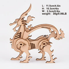 3D Animal Wooden Jigsaw Pieces Collectibles Model Kits Gift For Boys Girls