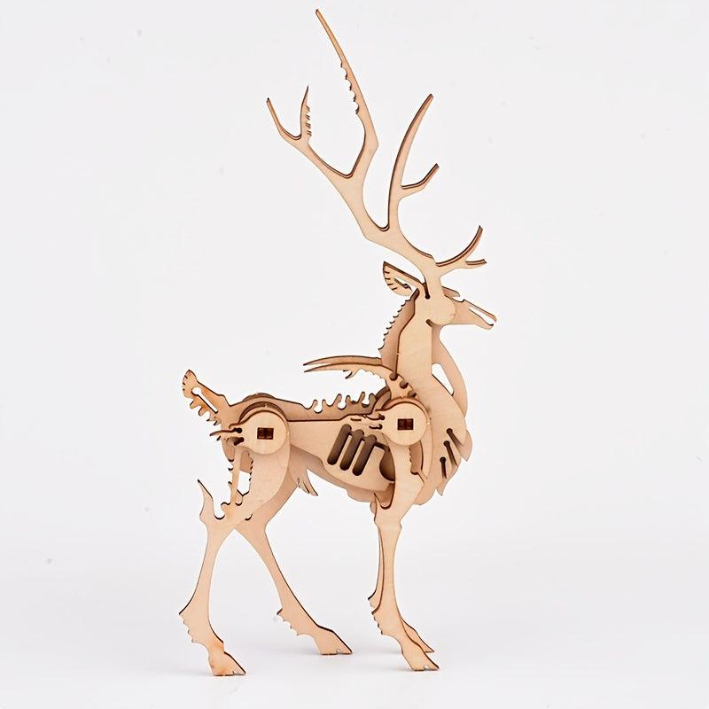 3D Animal Wooden Jigsaw Pieces Collectibles Model Kits Gift For Boys Girls