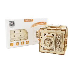 DIY Coin Bank 3D Wooden Model Locker Kit Safe Box Treasure Brain Teaser