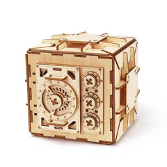 DIY Coin Bank 3D Wooden Model Locker Kit Safe Box Treasure Brain Teaser