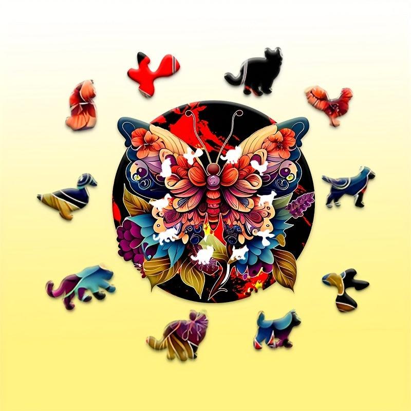 Butterfly Wooden Puzzle Christmas Halloween Family Fun Games