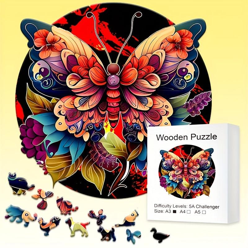 Butterfly Wooden Puzzle Christmas Halloween Family Fun Games