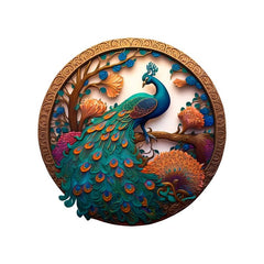 Flower Peacock Wooden Puzzle Animal Puzzle Decompressing Educational Toys