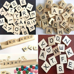 Wood Letter Tiles for Crafts and Games