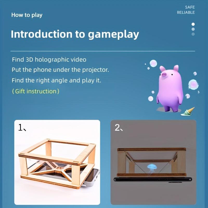 DIY 3D Holographic Projector Educational Toy for Kids
