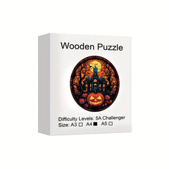 Halloween Bat Pumpkin Theme Wooden Jigsaw Puzzles