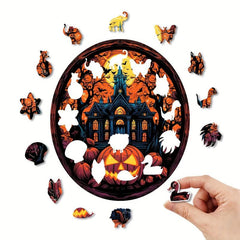 Halloween Bat Pumpkin Theme Wooden Jigsaw Puzzles