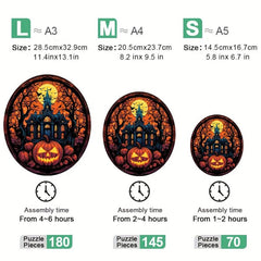 Halloween Bat Pumpkin Theme Wooden Jigsaw Puzzles