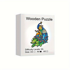 Peacock Shaped 3D Wood Puzzle Toy - Difficult Decompression