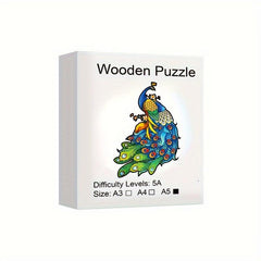 Peacock Shaped 3D Wood Puzzle Toy - Difficult Decompression